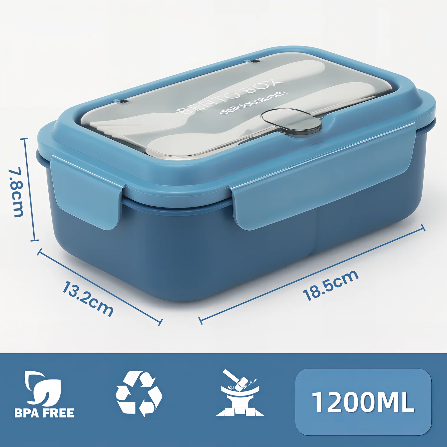 Niebieski lunchbox 1200ml