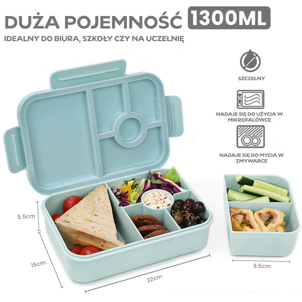 Niebieski lunchbox 1300ml