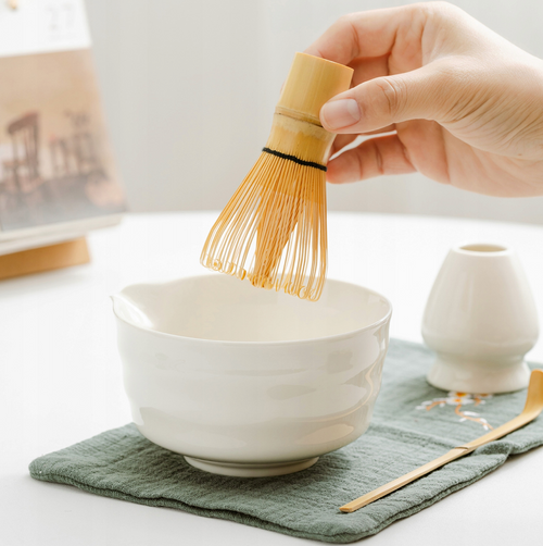 Biały zestaw matcha 4 elementy