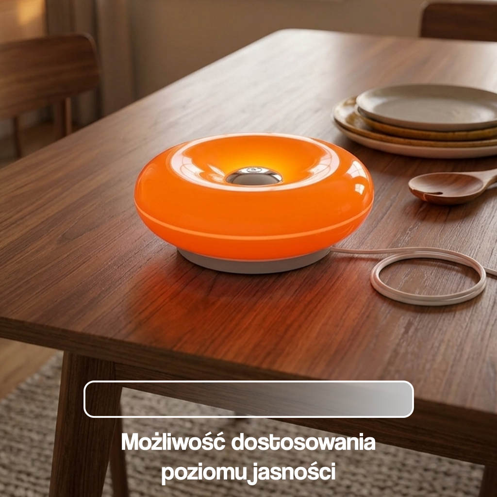 Lampa donut pomarańczowa styl retro